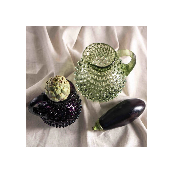 Olive Green Hobnail Jug