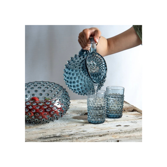 Misty Blue Hobnail Jug
