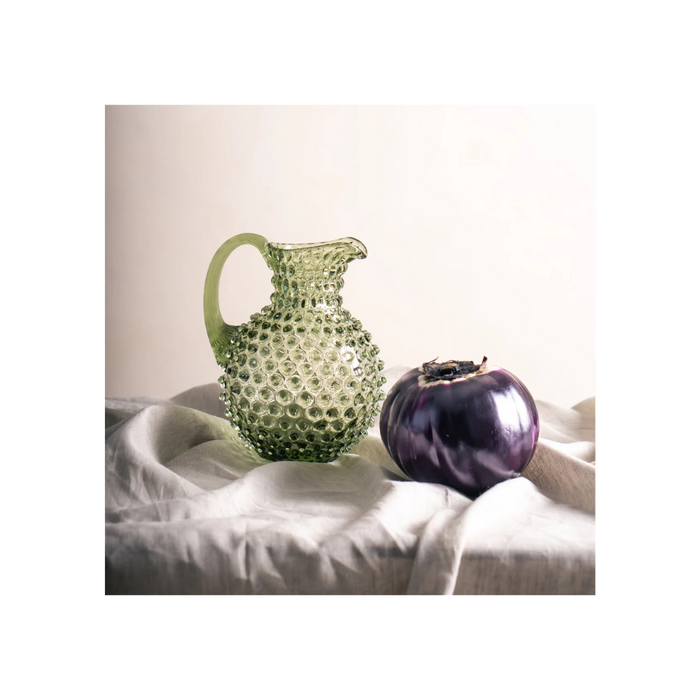 Olive Green Hobnail Jug