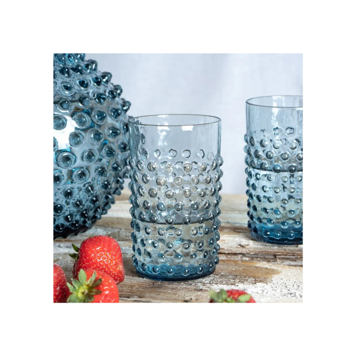 Misty Blue Hobnail Tumbler