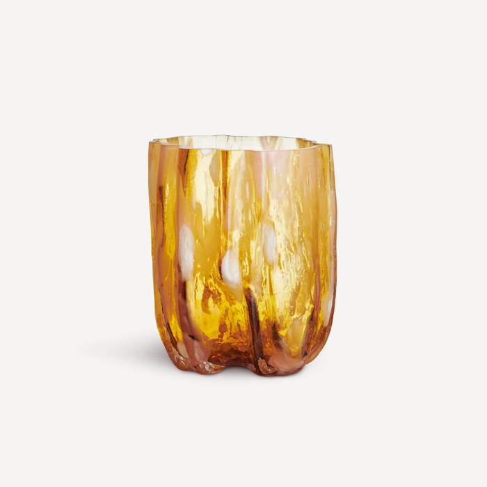 Crackle Vase 270 Amber Flamingo
