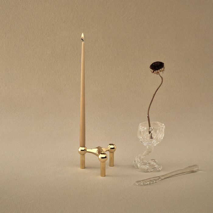 Stoff Nagel Brass Candle Holder
