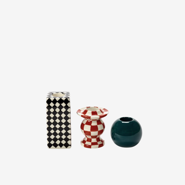 Chessboard Les Objets Mouleversants Candleholder Set of 3