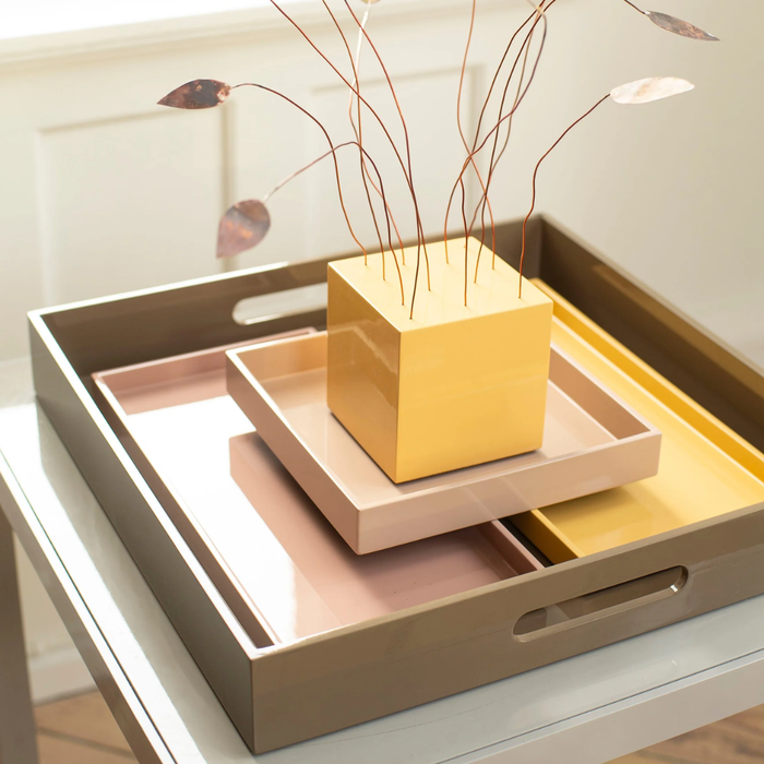 Lacquer Tray Square With Handles