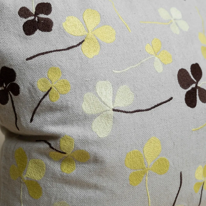Clover Embroidered Cushion
