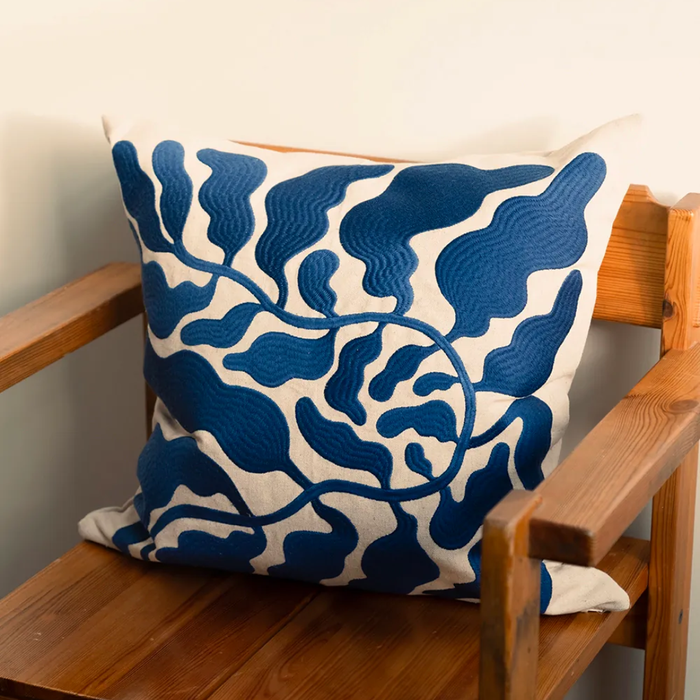 Leaves Embroidered Cushion