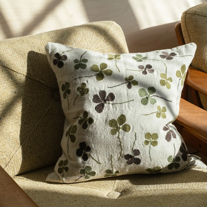 Clover Embroidered Cushion