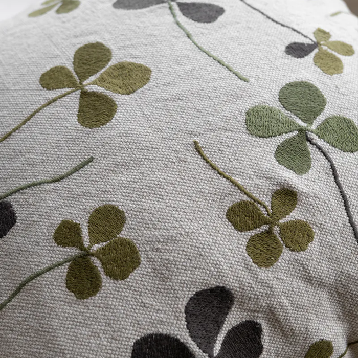 Clover Embroidered Cushion