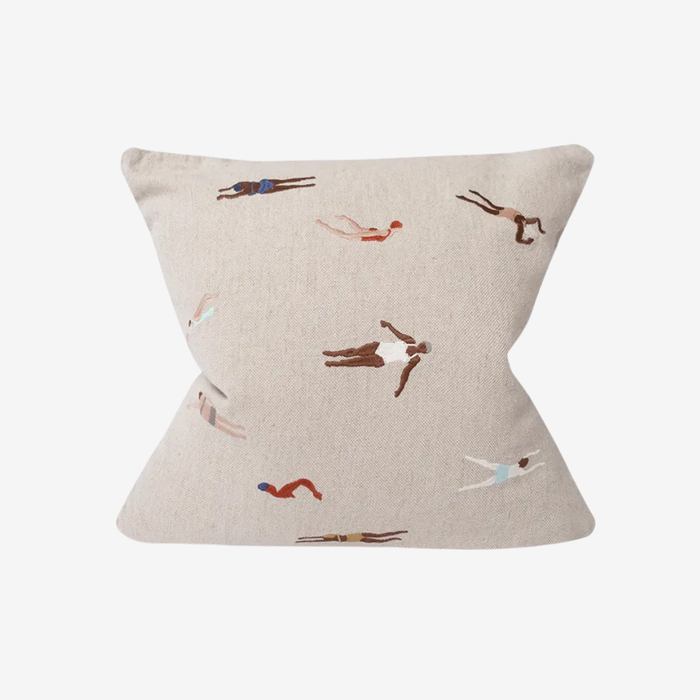 Swimmers Embroidered Cushion