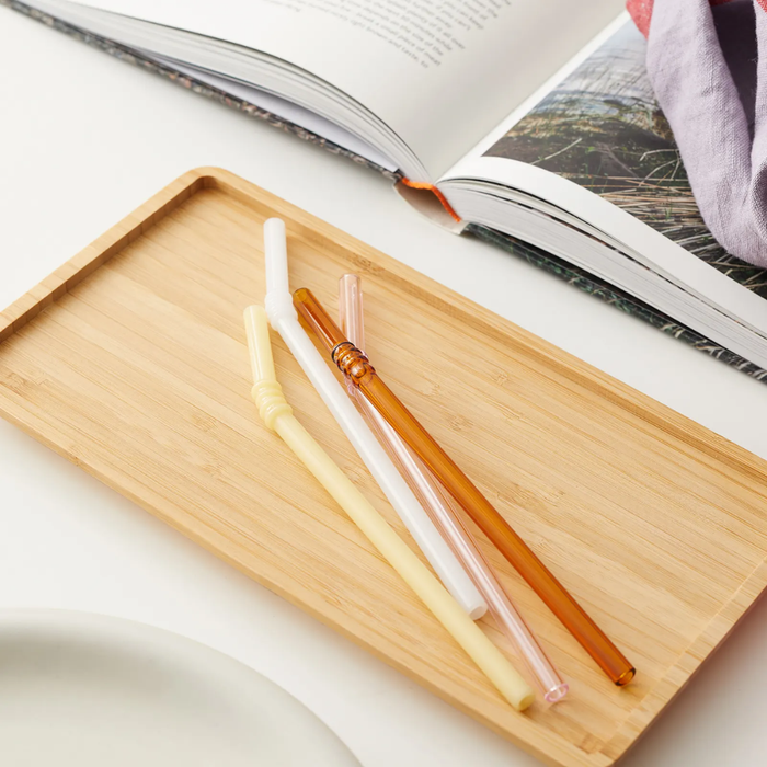 Sip-Swirl Glass Straw Set