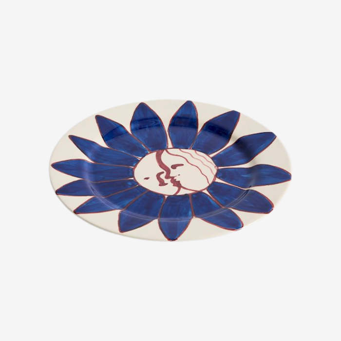 La Pittura Plate Ø28.5 - Deep Blue Flower
