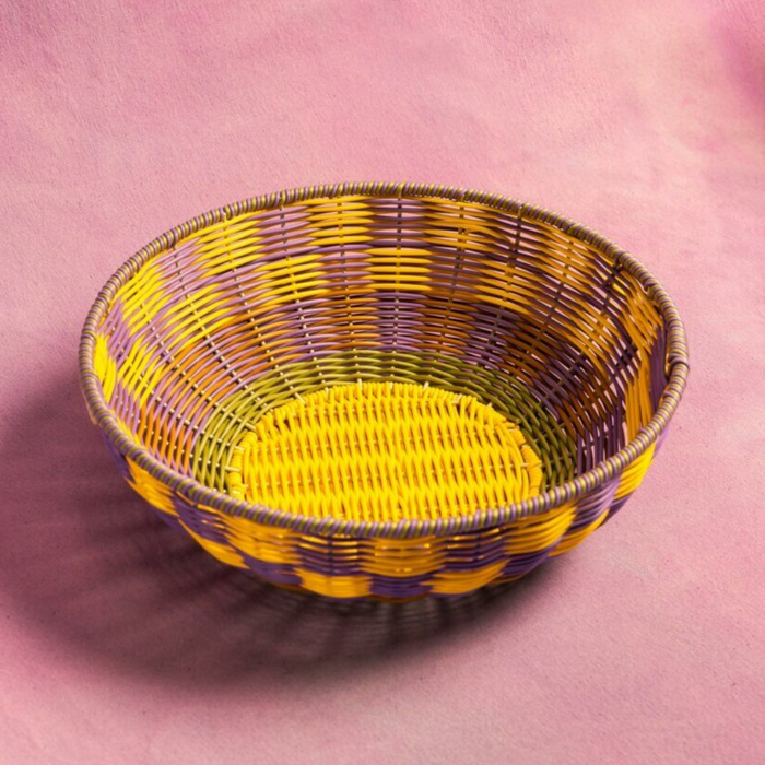 Woven Bowl Yellow/Lilac