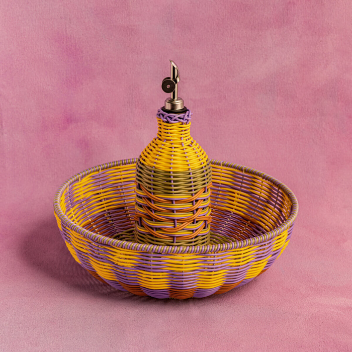 Woven Bowl Yellow/Lilac