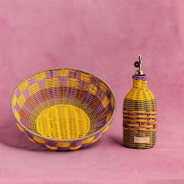 Woven Bowl Yellow/Lilac