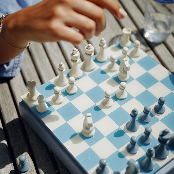 Chess Board Game - Classic Dusty Blue