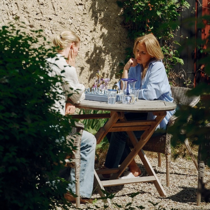 Chess Board Game - Classic Dusty Blue