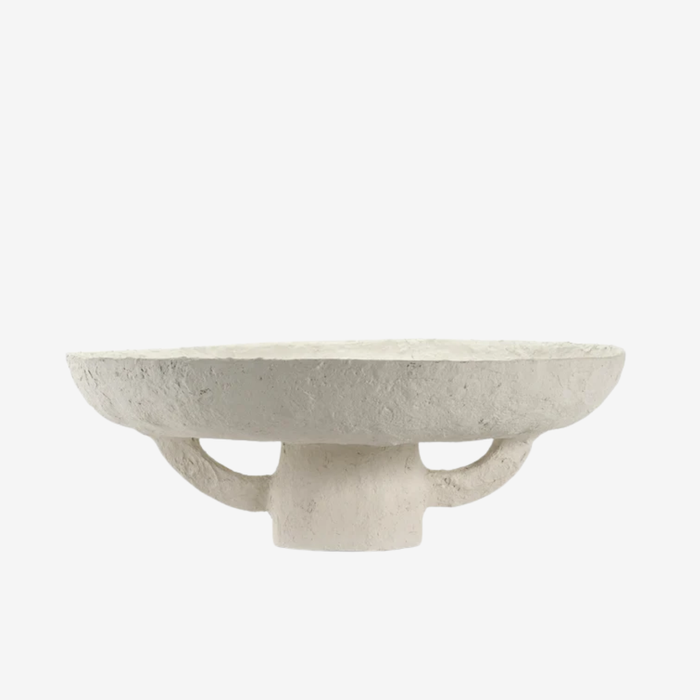 Tray White Paper Mache Earth