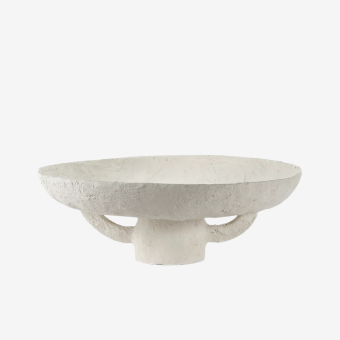 Tray White Paper Mache Earth