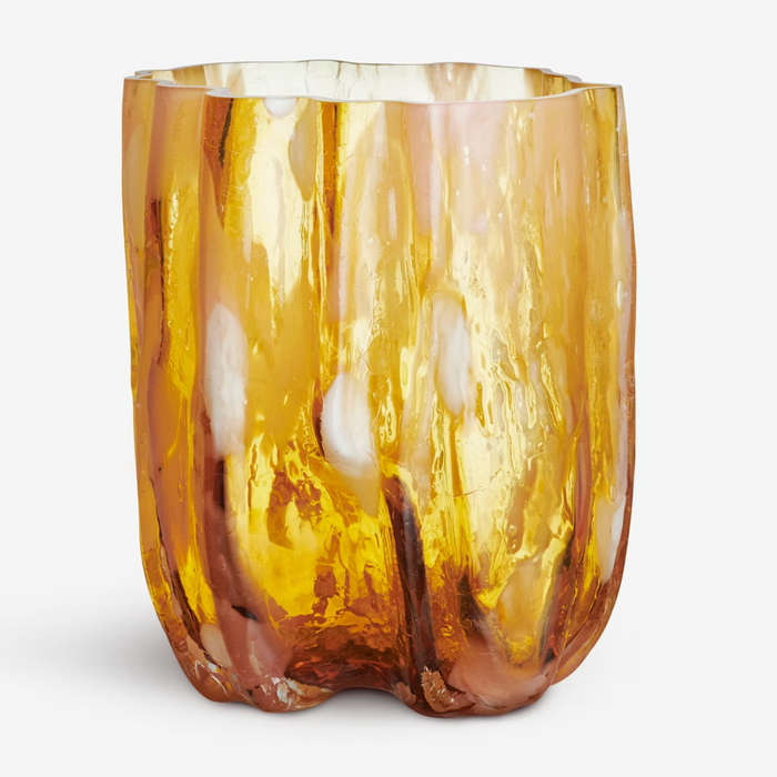 Crackle Vase Amber/Flamingo 270