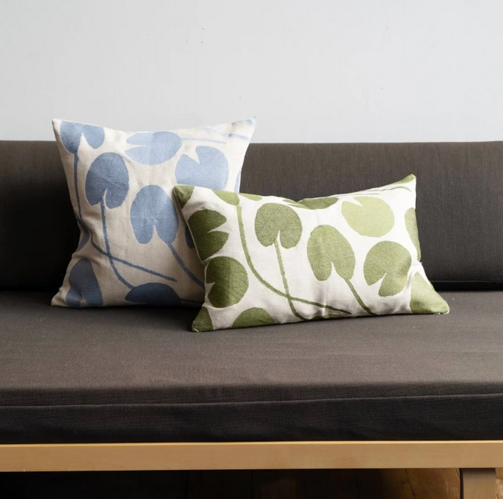 Water Lilies Embroidered Cushion