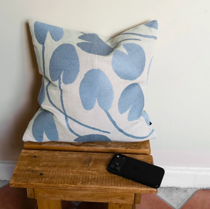 Water Lilies Embroidered Cushion