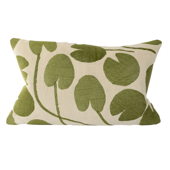 Water Lilies Embroidered Cushion