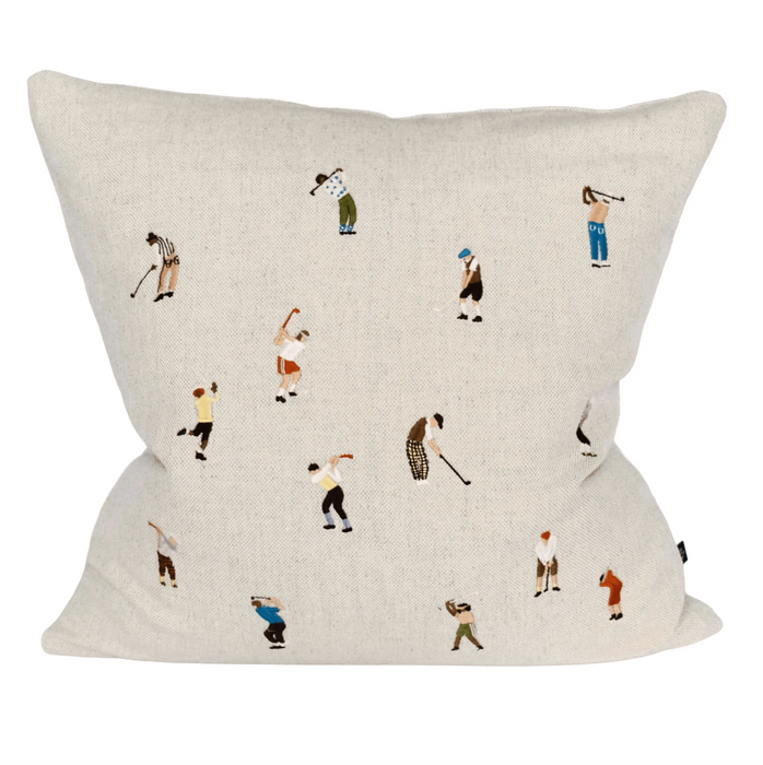 Golfers Embroidered Cushion