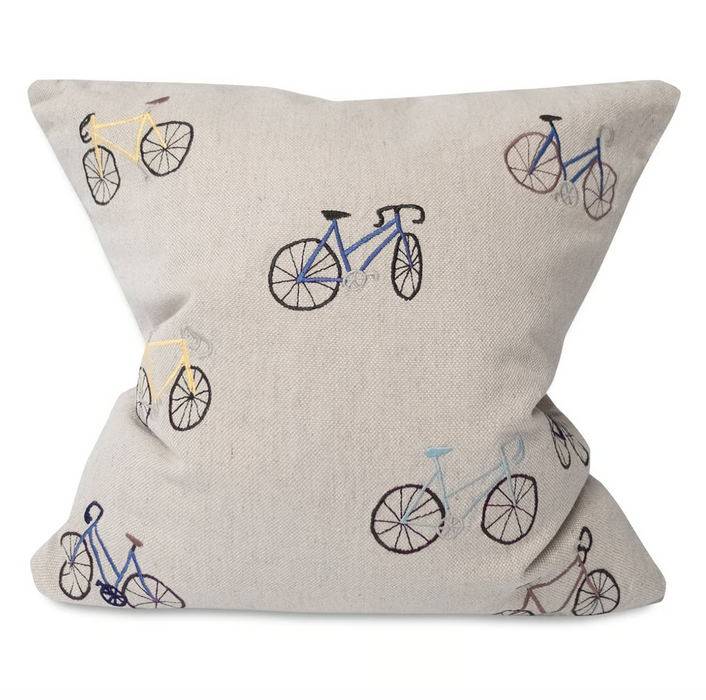 Bicycle Embroidered Cushion