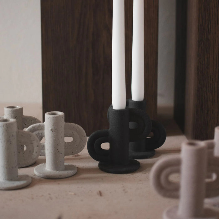 Swirl Black Candlestick