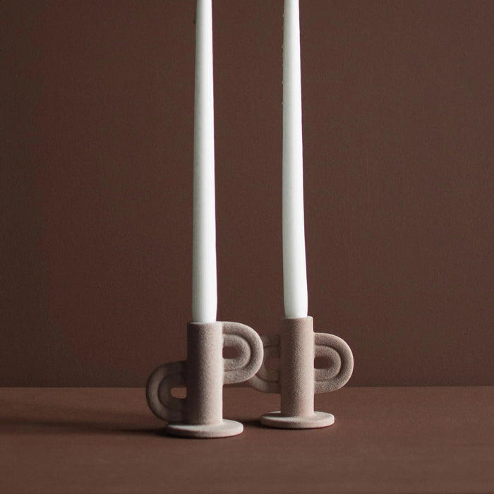 Swirl White Candlestick