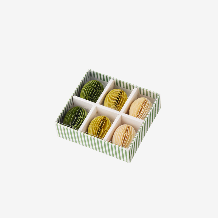 Paper Swirl Eggs Ivy 6pc