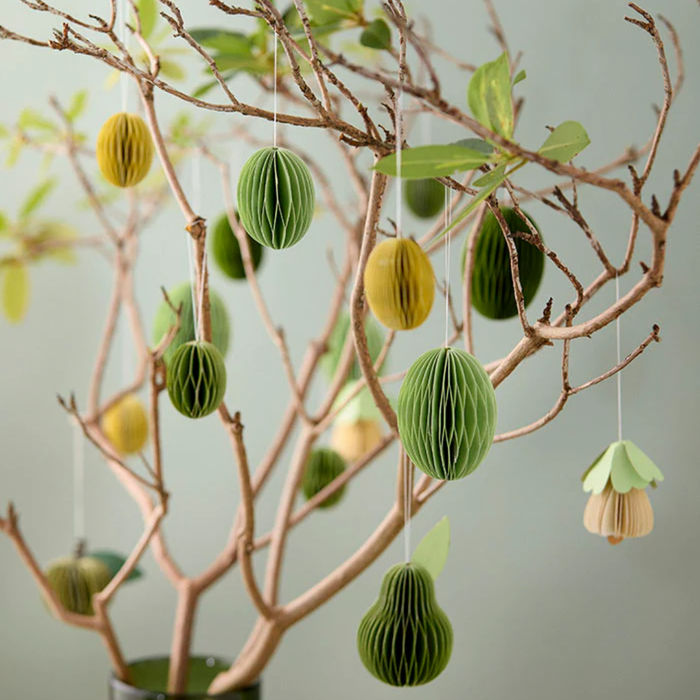 Paper Swirl Eggs Ivy 6pc