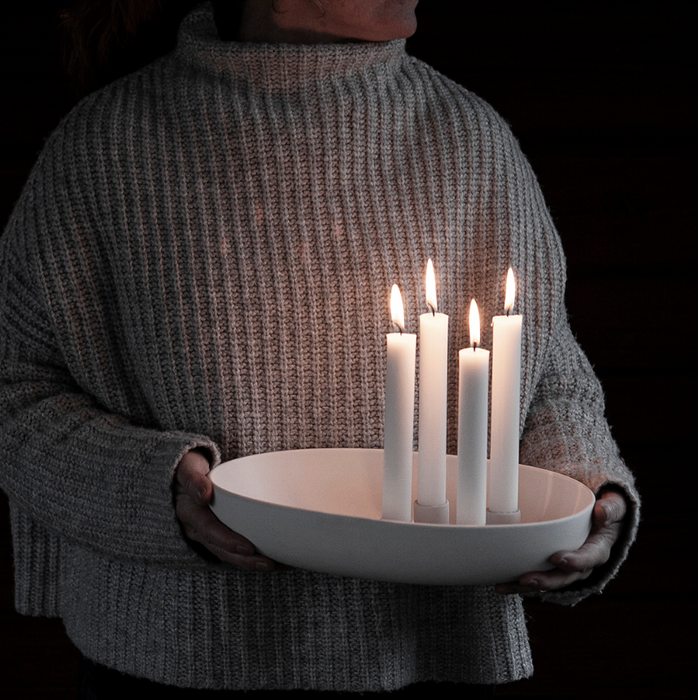 Oval Tray with Candle Holder